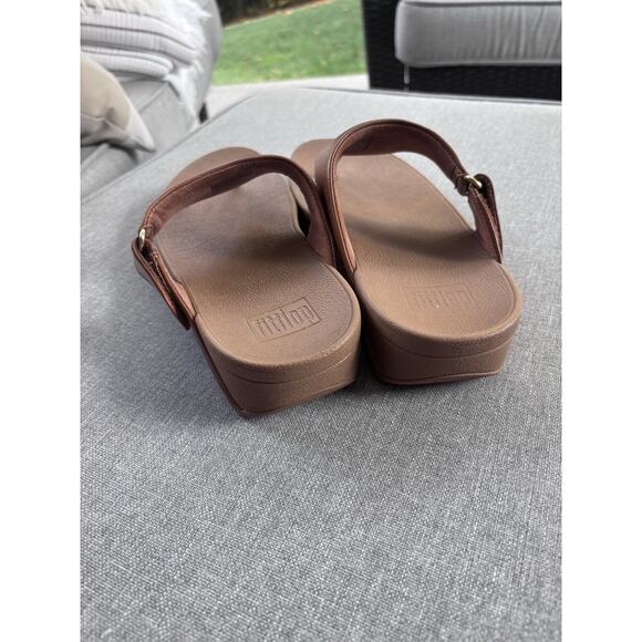 Fitflop Women's LuLu Leather Toepost Thong sandals AD3-592 Light Tan US Women 8 - Picture 7 of 9
